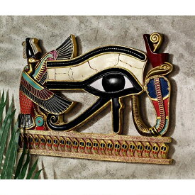古代エジプトのシンボル ホルス神の目 壁彫像 壁彫刻/ ウジャトの目、月の象徴、ラーの目 太陽神 守護や魔除けの護符(輸入品)