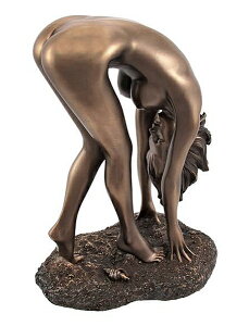�������|�[�Y�̏����� ���̒��� �Z�N�V�[ �u�����Y�� ����/ Bronzed Finish Nude Woman Bent Over Pose Statue Erotic Art(�A���i