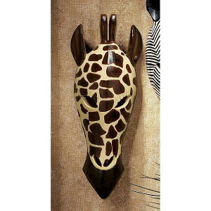ÓTIȃAtJ̖쐶푰̃L̃}XN ǒ / Classic African Wildlife Tribal Giraffe Wall Mask(Ais