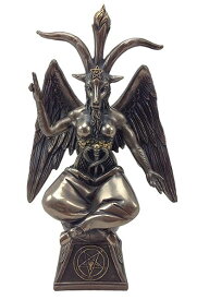 バフォメット（悪魔崇拝 黙示録 サバトの牡山羊） サタニズム ブロンズ風 彫刻 彫像/ Goat Baphomet Satanism Sabbatic Sculpture(輸入品