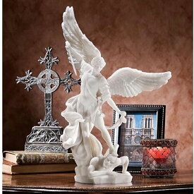 守護天使 大天使ミカエル 大理石風 彫像 彫刻 カトリック教会 祭壇 福音 洗礼 精霊 礼拝（輸入品）