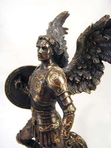 楽天市場】剣と盾 を持ち 悪魔を踏みつける 守護天使ミカエル ブロンズ