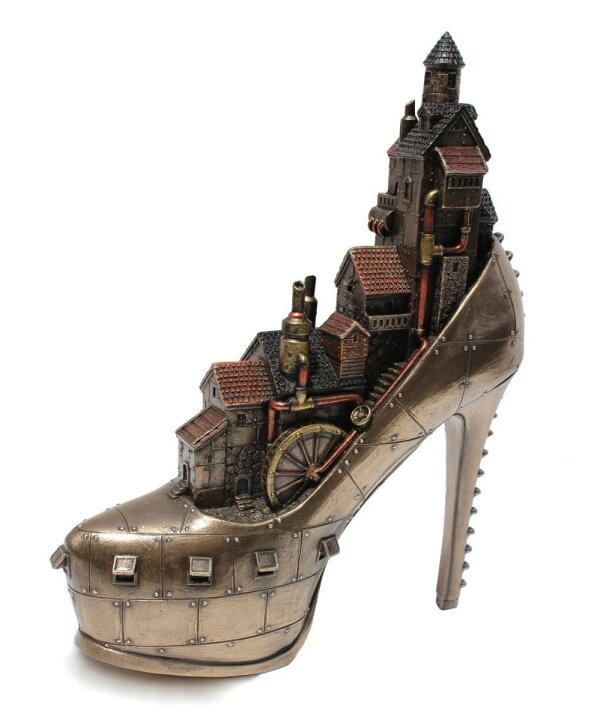楽天市場 スチームパンク風 スティレットヒール 婦人靴 アイロンポリス 彫像 Steampunk Stiletto Hill Ironopolis Cold Cast Bronze 輸入品 浪漫堂ショップ