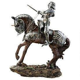 中世騎士騎馬像 ブレナム宮殿のシルバー色の騎士騎馬 彫像 彫刻 十字軍 バラ戦争 ゲームオブスローンズ 書斎 プレゼント 贈り物/ Knights of Blenheim (輸入品）