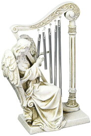 ヨセフ・スタジオ製 高さ25cm ハープを奏でる天使（エンジェル） メタル製 風鈴、ガーデンウインドチャイム 彫像 彫刻置物/ Josephs Studio Garden Wind Chime, 68367, Angel with Harp Wind Chimes, 10 inches tall（輸入品）