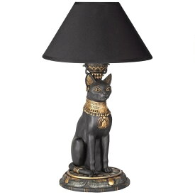 古代エジプト 猫の女神 バステト彫刻台座 テーブルランプ スタンド照明 彫像 ピラミッド 神殿 王宮 書斎 応接 新築祝い プレゼント（輸入品）