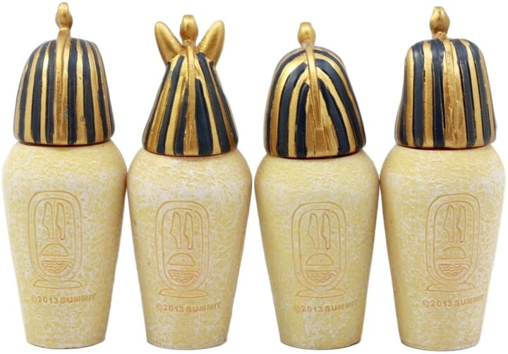 楽天市場】古代エジプトのカノプス壺4個セット ジャッカル・ファルコム 