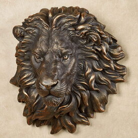 権威と威力の象徴 百獣の王 ライオンのヘッドマウント（頭像壁彫刻)ブロンズ風 屋内外装飾彫像 彫刻オブジェ ガーデン装飾（輸入品