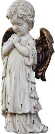 高さ 約30cm ブロンズ色の翼を持った、お祈りをする天使（ケルブ）屋内外彫像 彫刻オブジェ 装飾（輸入品