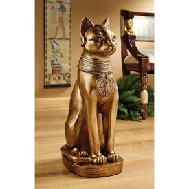古代エジプト 黄金色のバステト神 彫像、彫刻/ 黄金猫 ブバスティスの女主 猫の女神 病気や悪霊から守護する女神 多産のシンボル（輸入品）