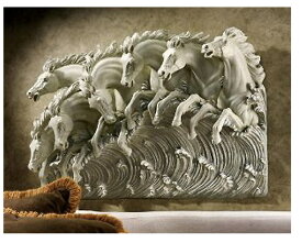 海の彫刻 ネプチューン（ポセイドン）の馬 彫像 彫刻 / 優駿 飛躍 飛翔 エントランス アクセント オーナメント インテリア 装飾（輸入品