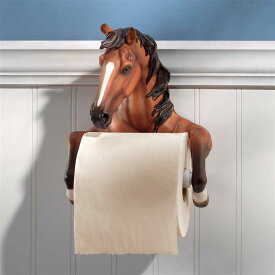 親愛なる馬 トイレットペーパーホルダー - スタリオン駿馬 彫像 小さいバスルーム用壁彫刻 化粧室 競馬 牧場 ホースカフェ 優駿（輸入品）