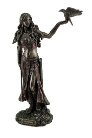 カラスと、剣を持った、ケルトの戦いの神 モリガン 彫刻 彫像/ 破壊、殺戮、戦いの勝利をもたらす戦争の女神 ケルト神話 戦女神（輸入品）