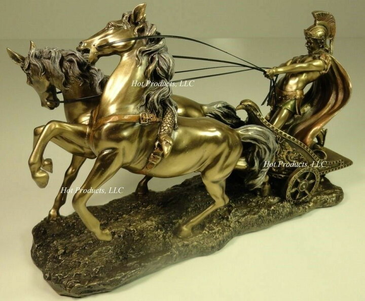 楽天市場】ローマ時代のチャリオット（戦闘用馬車）ブロンズ風仕上げ 