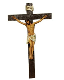イエス・キリストの十字架 高さ 約77cm 十字架 宗教用彫刻 彫像 カトリック教会 祭壇 洗礼 福音 聖母マリア プレゼント 贈り物（輸入品）