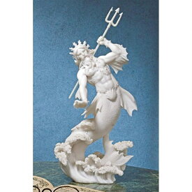 デザイン・トスカノ製 海の神、トリトン（トリトーン）、大理石風像 ポセイドン（ネプチューン）彫刻 彫像