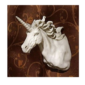 アンティークストーン風彫像 一角獣 ユニコーン トロフィー 壁彫刻 / 神話 ギリシャ カフェ ファンタジー インテリア 壁彫刻 輸入品