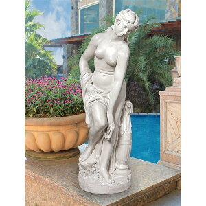 彫刻家アレグレイン 湯あみする女 入浴する女性像 ガーデン裸婦像レプリカ 西洋庭園彫像 彫刻（輸入品）