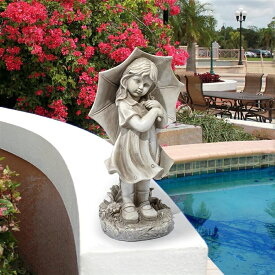 サン・シャワー 傘をさした女の子 スザンナの彫像 彫刻置物/ガーデン庭園 芝生 プール 園芸（輸入品）