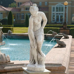 彫刻家ガブリエル・アレグレイン 湯あみする女 入浴する女性像 ガーデン裸婦像 西洋庭園彫像 彫刻置物輸入品）