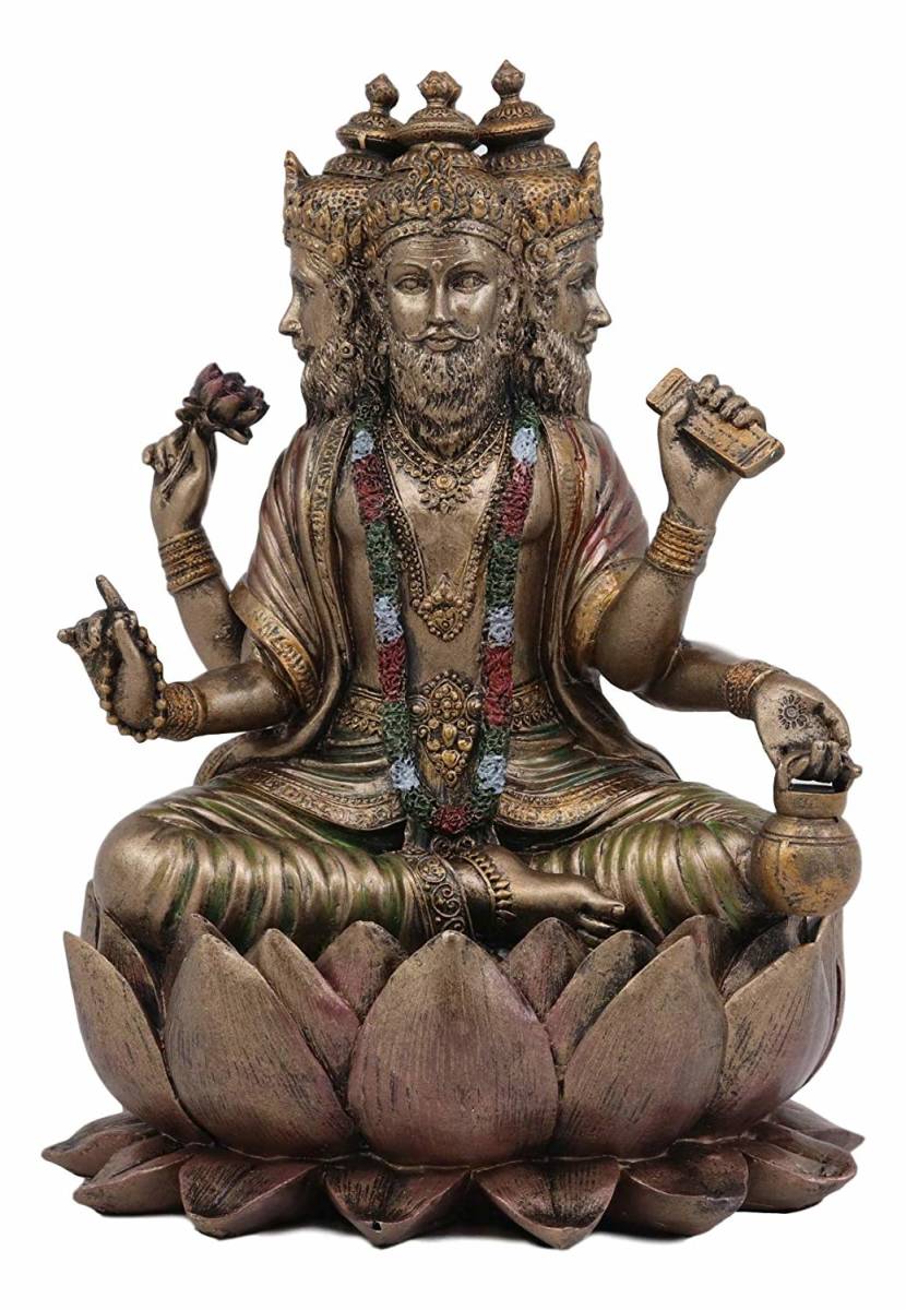 楽天市場】ヒンドゥー教 創造神 蓮の王座に座る ブラフマー神 彫刻