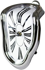 セール！即納！サルバドール・ダリ 溶ける時計、ホームインテリア装飾 棚の為の溶けた時計 シルバー壁彫刻（輸入品）