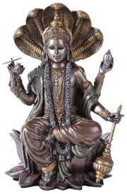 ヒンドゥー教 ヴィシュヌ神彫像 ナラヤナ保護者 パンチャヤタナプージャ最高神 置物 彫刻（輸入品）