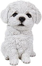 ハイライン・ギフト製 マルチーズの白い子犬の彫像 彫刻 ファンタジー コレクション贈り物（輸入品）