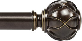 タペストリー用 伸縮式ロッドセット シングル・ドレープ（幅182cm〜365cm）アンティークブロンズ色（輸入品