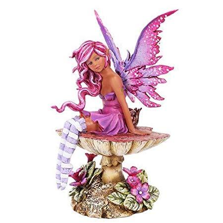 エイミーブラウン作 彫刻（輸入品） 彫像 ポリレジン置物 マゼンタの妖精(フェアリー)像 置物
