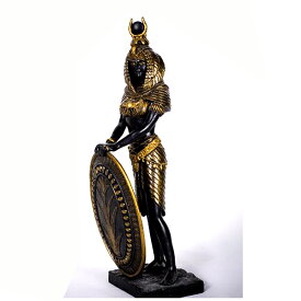 セール！即納！古代エジプト 盾を持ったイシス神（ブラック＆ゴールド色）置物 彫刻 彫像/ ピラミッド 神殿 王宮 プレゼント [輸入品