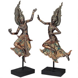 デザイン・トスカノ製、タイのテパノン寺院の踊り子像 彫像 彫刻 書斎 アロマスタジオ リラクゼーション プレゼント カフェ（輸入品）
