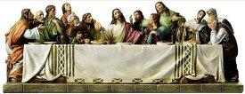 最後の晩餐 ヨセフスタジオ製 イエスと最後の晩餐の12人の弟子、幅 約28.6cm 彫刻 彫像 カトリック教会 祭壇 書斎 プレゼント 贈り物（輸入品）