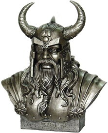 北欧神話の主神にして戦争と死の神 オーディン 胸像 フィギュア彫像 彫刻 高さ約30cm ルーン文字 全知全能の神 魔術と狡知の神/ 11.75 Inch King Odin Warrior God(輸入品）