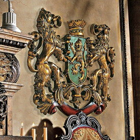 英国 王家のライオン 紋章 壁彫刻　彫像/ 英国 イングランド王 レリーフ スコットランド グレートブリテン パブ レストラン レストハウス[輸入品