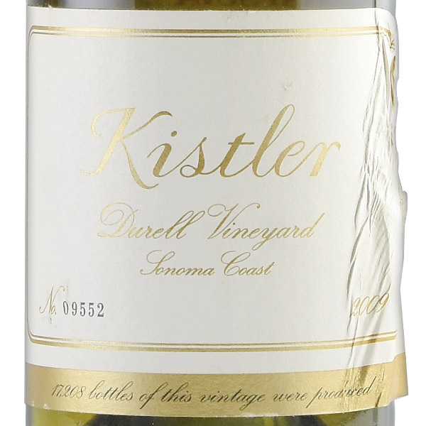 ァレーの⊦ キスラー Kistler Chardonnay Durell Vineyard アメリカ カリフォルニア 白ワイン：ロマネ ROMANEE シャルドネ デュレル ヴィンヤード 2009 ラベル不良 パーカーを
