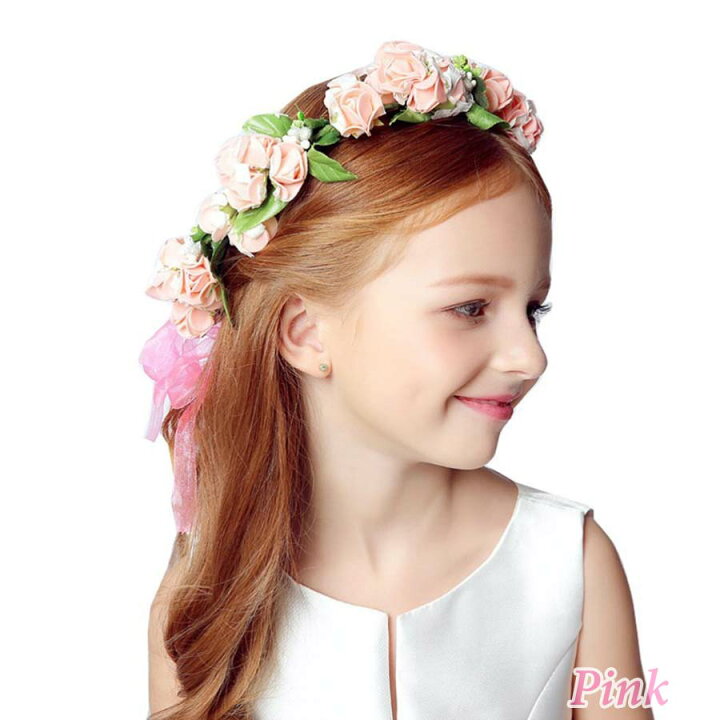 花かんむり キッズ フラワーティアラ 結婚式 ドレス プリンセスクラウン ヘアアクセサリー 子供