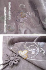 和装コートレンタル貸衣装道中着絵羽正絹紋紗手刺繍フォーマルカジュアルサルトリイバラ紫全国往復送料無料Mサイズco0005r