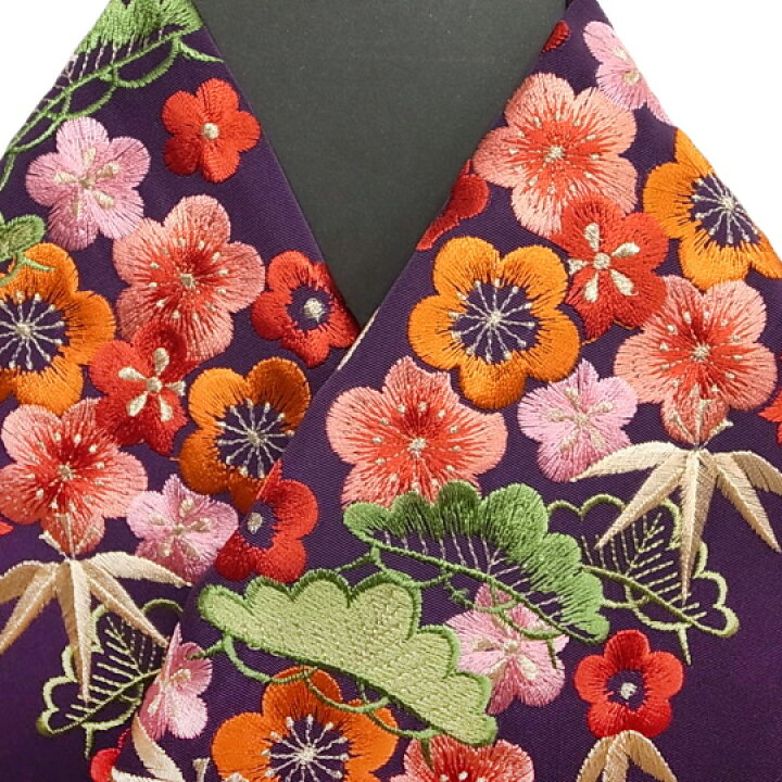 楽天市場】振袖 半衿 半襟 日本製 松竹梅 花 振袖 刺繍 半襟 振袖小物 