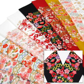 半襟 刺繍 半衿 振袖 成人式 松竹梅 有職 古典柄 日本製 白 紫 桃 赤 黒 金茶 金 レディース 卒業式 袴姿 フォーマル シルエリー 送料無料 Ko22 t727　Si