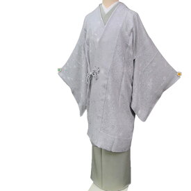 【レンタル】 和装 コート 着物 貸衣装 道中着 正絹 紋紗 単衣 蛍暈し カジュアル 色無地 小紋 に合う 灰色 送料無料 Mサイズ co0035