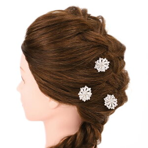 髪飾り Uピン 可愛い かんざし 簪 キラキラ パール ラインストーン 花 3点セット 黒留め 訪問着 フォーマル 着物 和装 振袖 成人式 結婚式 卒業式 入園式 卒園式 謝恩会 七五三パーティー W20 28