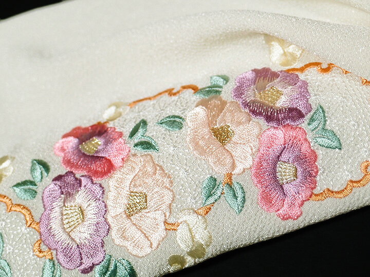 楽天市場】帯揚げ 刺繍 帯揚 振袖 成人式 椿 雪輪 麻の葉 花 古典柄 