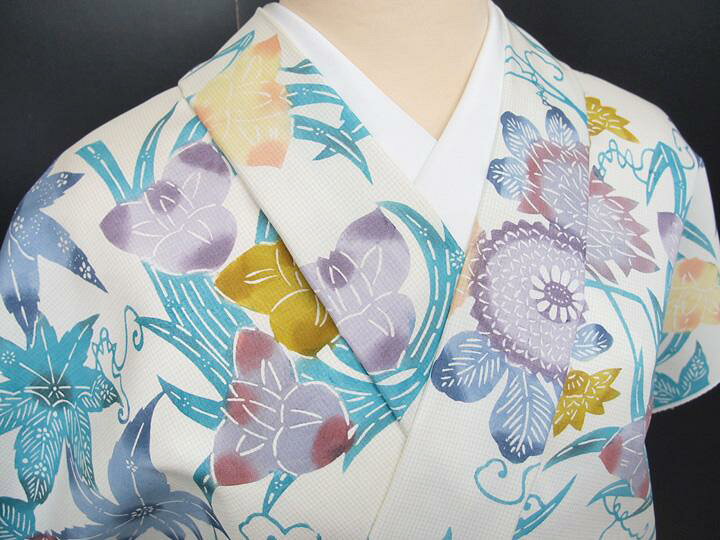 楽天市場】本場大島紬 正絹 新品 未仕立て 江戸紅型 花の丸紋 オフ 