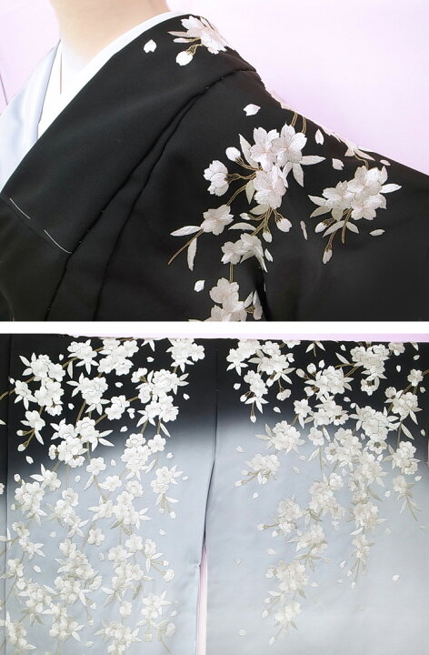 楽天市場】訪問着 手刺繍 正絹 豪華 桜 胡蝶蘭 フォーマル 結婚式 入学 