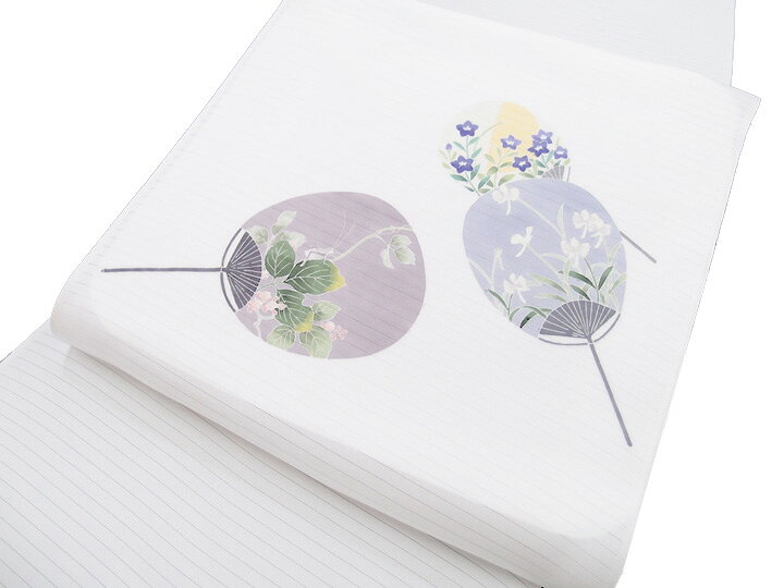 楽天市場】名古屋帯 夏 十日町友禅 秀美 夏塩瀬 染帯 団扇 正絹 新品  