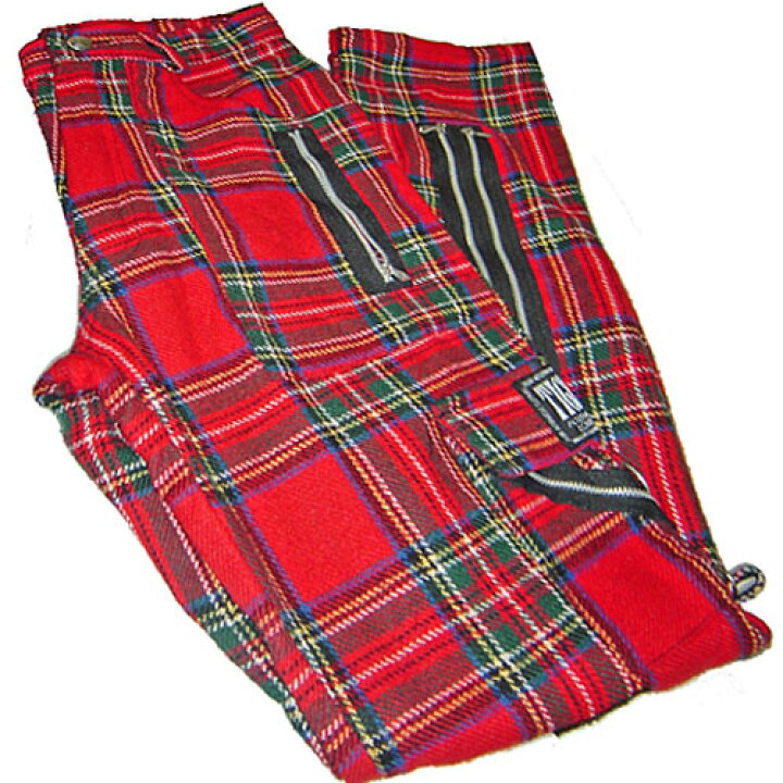 楽天市場】TIGER ALTERNATIVE LONDON ZIP Red Tartan ZIPパンツ 赤 