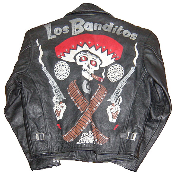 楽天市場】JOHNSONS LA ROCKA! VINTAGE Skull Painted Riders Jacket 