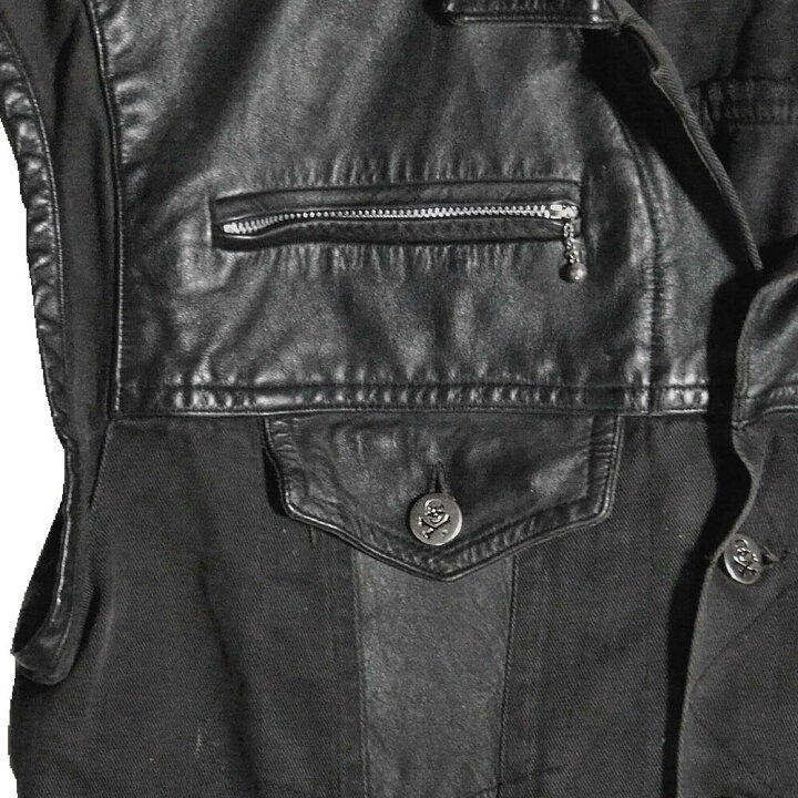 楽天市場】JOHNSONS LA ROCKA! VINTAGE Waistcoat Leather & Cotton 