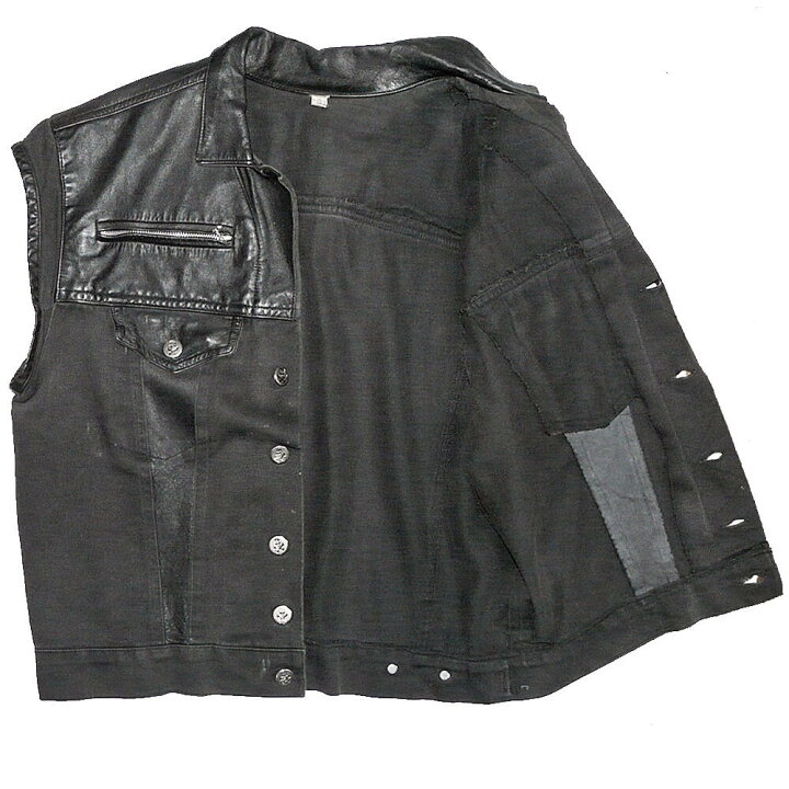 楽天市場】JOHNSONS LA ROCKA! VINTAGE Waistcoat Leather & Cotton 